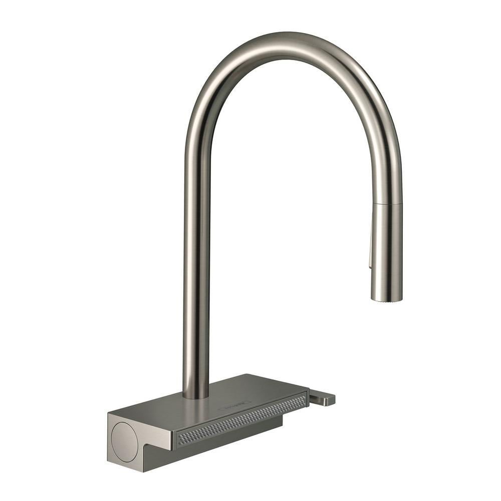 HANSGROHE Aquno Select 1 Hole Pull-Down HighArc Kitchen Faucet in Steel Optic