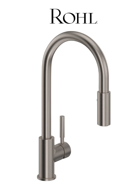 Rohl Lux 1.8 GPM Single Hole Pull Down Kitchen Faucet Satin Nickel