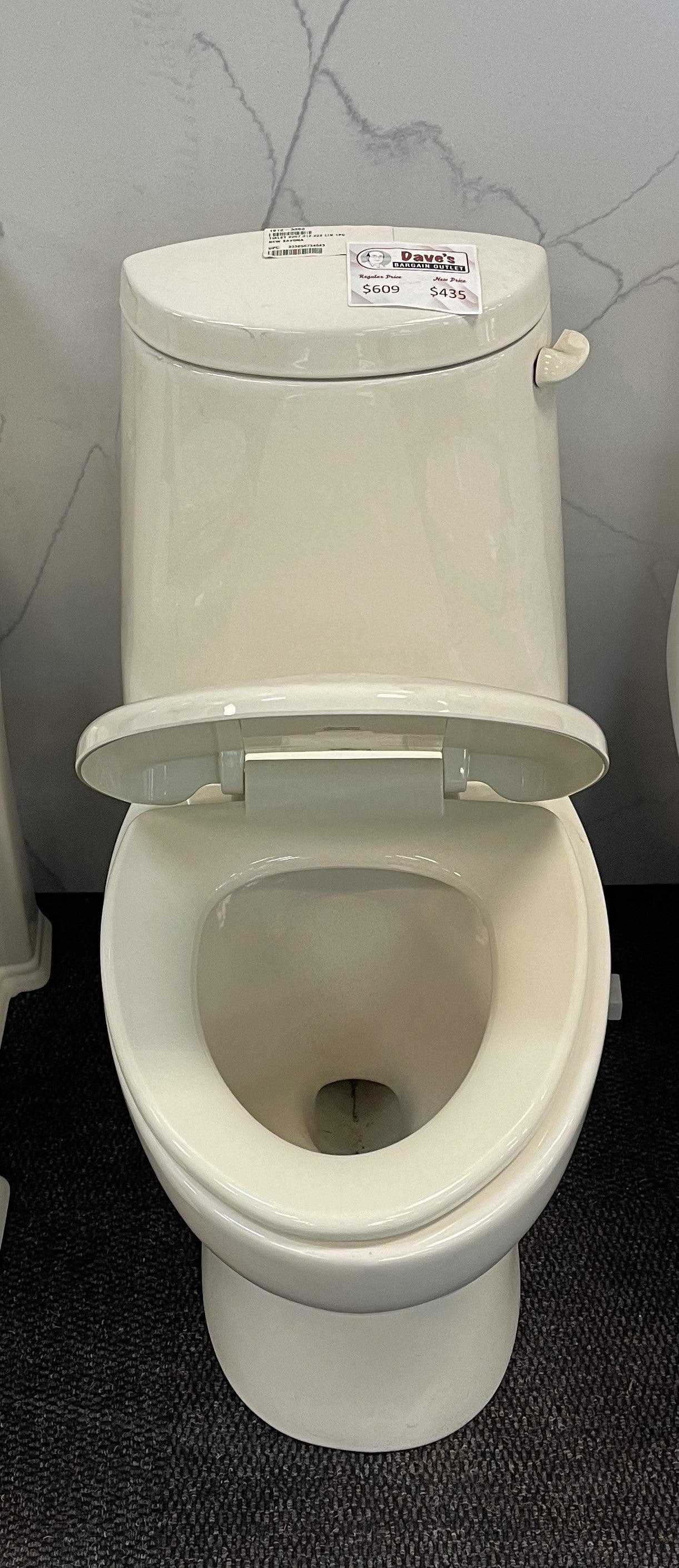 New Savona 1-pc Toilet w/Seat Elongated Linen