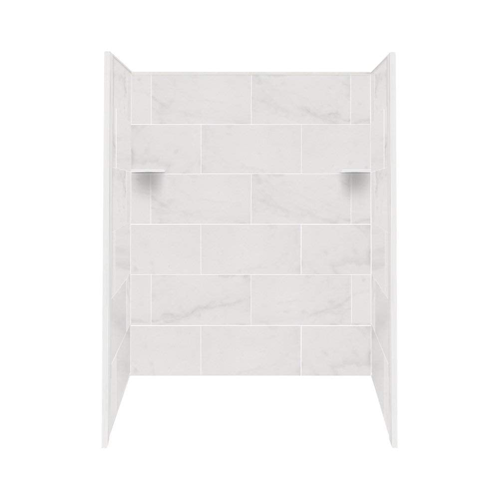 Studio 60x36x72" Shower/Tub Wall Kit in White Carrara